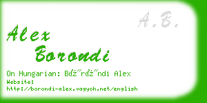 alex borondi business card